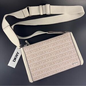 DKNY Women’s MILO Crossbody Bag Hemp & Wide Strap Pebble Finish